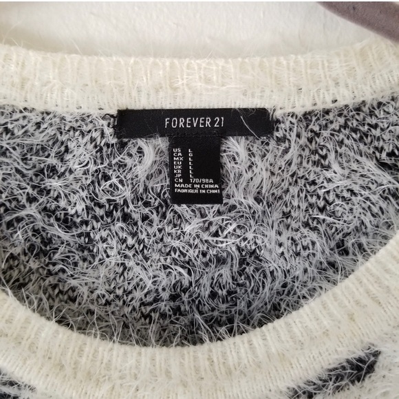 FOREVER 21 Tiger King Fuzzy Sweater Large Black - Picture 5 of 8